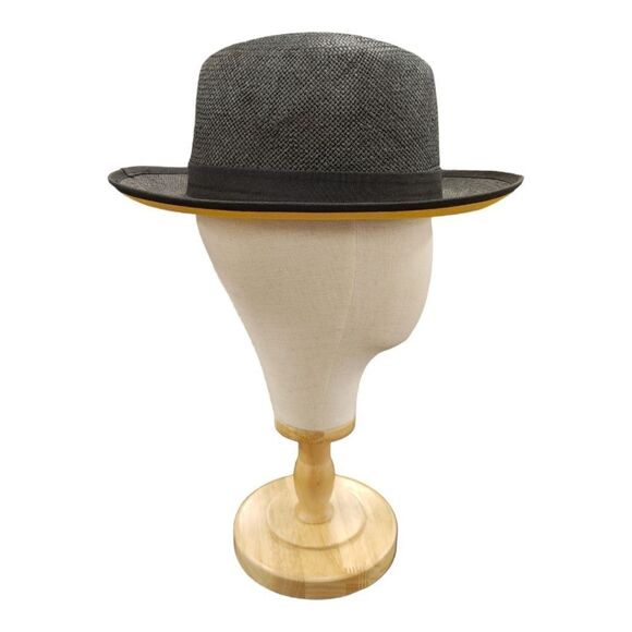 MEN'S BRUNO CAPELO EMPIRE COLLECTION STRAW 2 1/2" BRIM FEDORA HAT. EM 500. - Picture 2 of 8